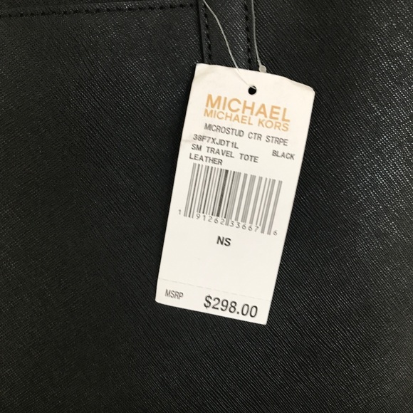 Authentic MK Microstud center stripe leather tote - Picture 5 of 7